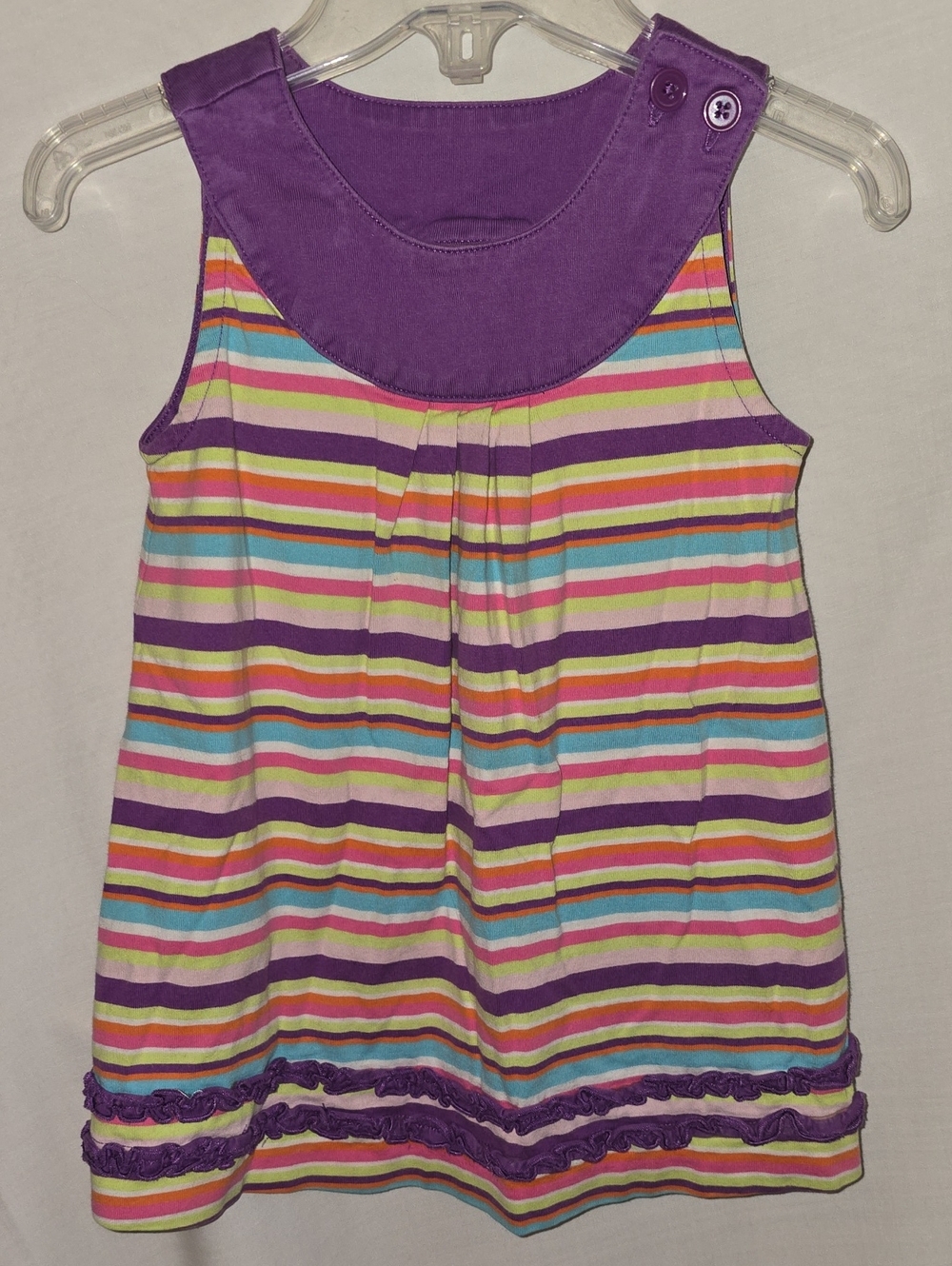 Hanna Andersson Purple Yoke Striped Tank Dress - Multicolor